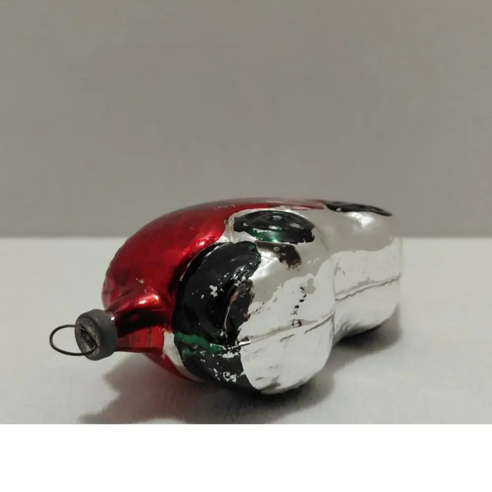 Vintage Christmas Tree Ornament Blown Glass Red Car Made in Japan